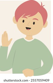 Happy Curious People Illustration on White Background. Peeping and Looking. Flat Vector Character