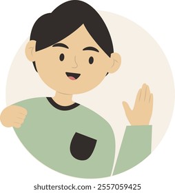 Happy Curious People Illustration on White Background. Peeping and Looking. Flat Vector Character