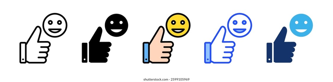 Happy Customer Icon Set With Multiple Style Collection