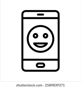 Happy Customer Line Vector Illustration On White Background.