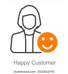 Happy Customer and offer icon concept
