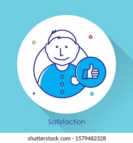 Happy customer, satisfaction clients, concept design