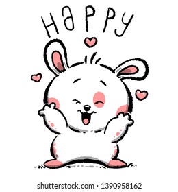 happy cute animal funny dog character design art sketch doodle vector illustration drawing 