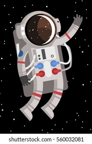 happy cute astronaut floating