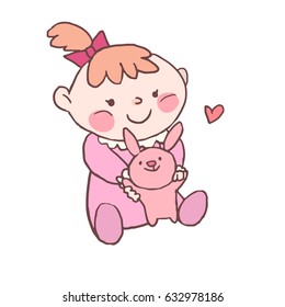 Happy and cute baby design. Vector illustration 