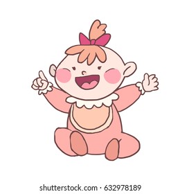 Happy and cute baby design. Vector illustration 
