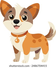 Happy cute baby dog illustration