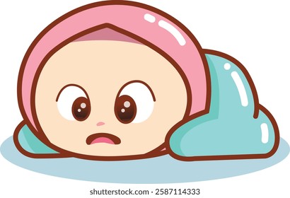 Happy Cute Baby Muslim with sad Face