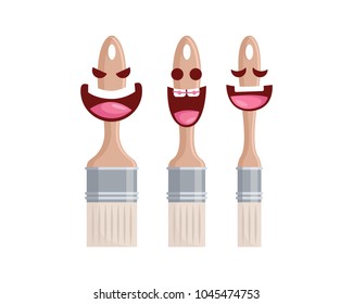 Happy Cute Barbershop Equipment Character Cartoon Illustration 