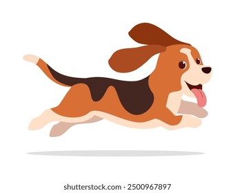 Feliz lindo perro basset hound con buena calidad y diseño