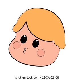 Happy cute boy avatar. Vector illustration design