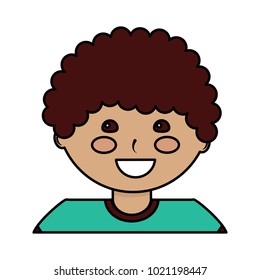 happy cute boy face young character