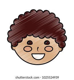 happy cute boy face young character