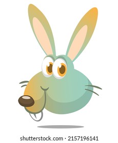 Happy cute bunny cartoon. Easter vector rabbit  illustration isolated
