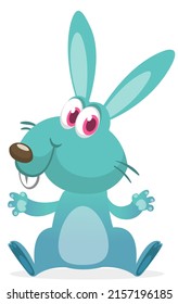Happy cute bunny cartoon. Easter vector rabbit  illustration isolated
