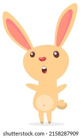 Feliz tira cómica. Ilustración de conejo vectorial de Pascua aislada
