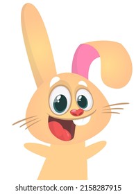 Happy cute bunny cartoon. Easter vector rabbit  illustration isolated
