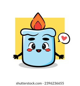 feliz linda mascota vectorial de velas. personaje de diseño de dibujos animados.