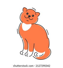 Fröhliche süße Katze. Cartoon-Vektorgrafik
