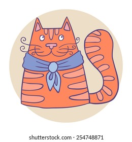 Happy cute cat icon