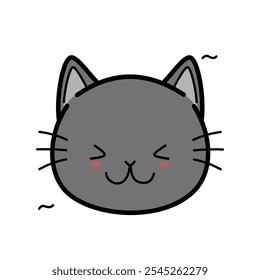 happy cute cat On white background