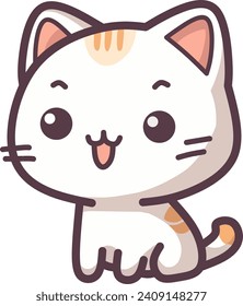 Happy Cute cat, perfect for stickers and various creative projects