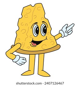 Happy Cute Cheese Cartoon illustration