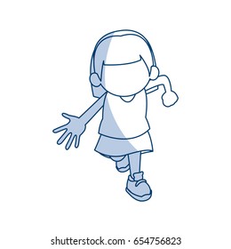 happy cute child girl cartoon character