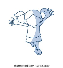 happy cute child girl cartoon character