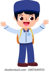 happy cute children back to school