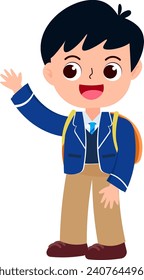 happy cute children back to school