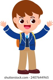 happy cute children back to school