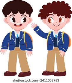 happy cute children back to school