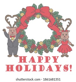 Happy and cute Christmas illustrations