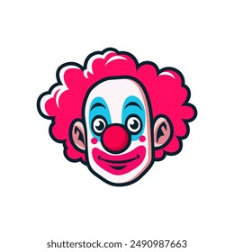 happy cute clown cartoon character vector illustration template design