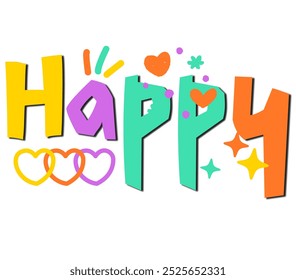 joyeux mignon coloré typografi design
