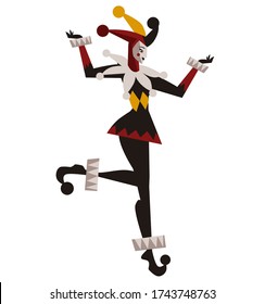 happy cute cool harlequin clown girl