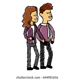 happy cute couple with elegant wear