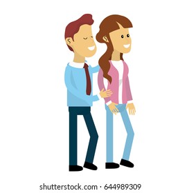 happy cute couple with elegant wear