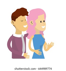 happy cute couple with elegant wear