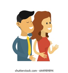 happy cute couple with elegant wear