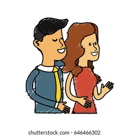 happy cute couple with elegant wear