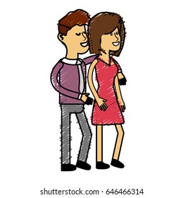 happy cute couple with elegant wear