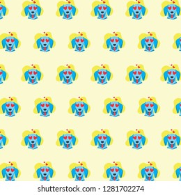 happy cute dog puppies pattern vector