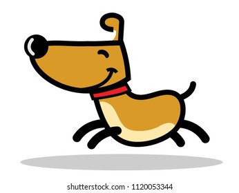 Happy Cute Dog Running