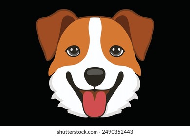 Happy cute dogs sticker vector illustration