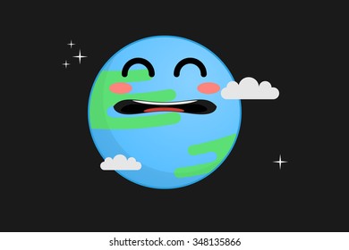 Happy cute earth