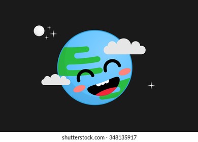 Happy cute earth