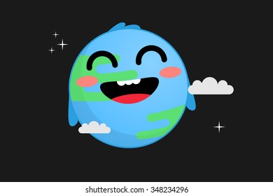 Happy cute earth