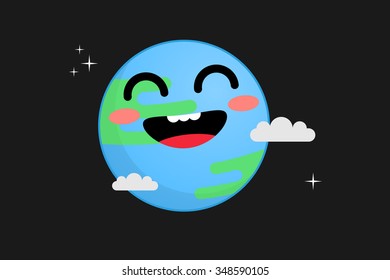 Happy cute earth